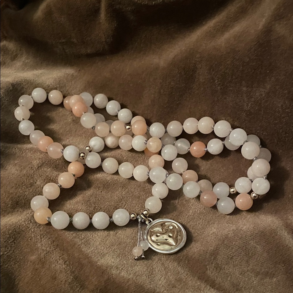 Park Lane agate necklace with silver and gold heart charm